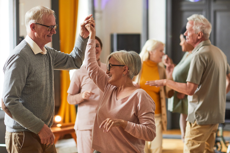 Seniors Dancing at an Independent or Assisted Living Community in Maple Ridge